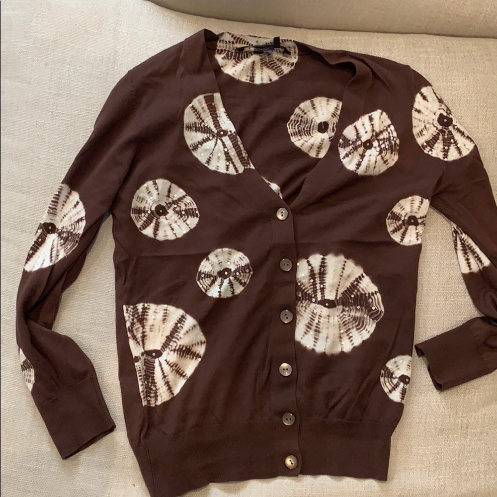 BCBG Tie Dye Sequin Cardigan